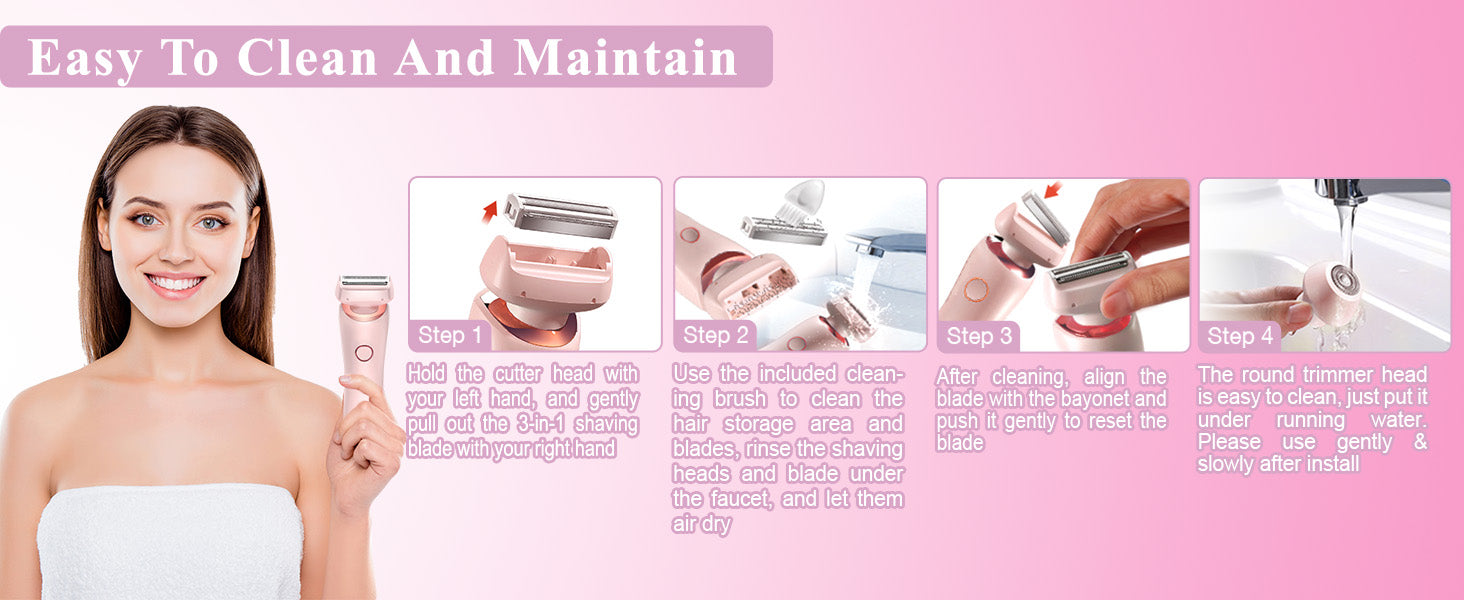 Electric Shaver for Women Painless Hair Removal - 9