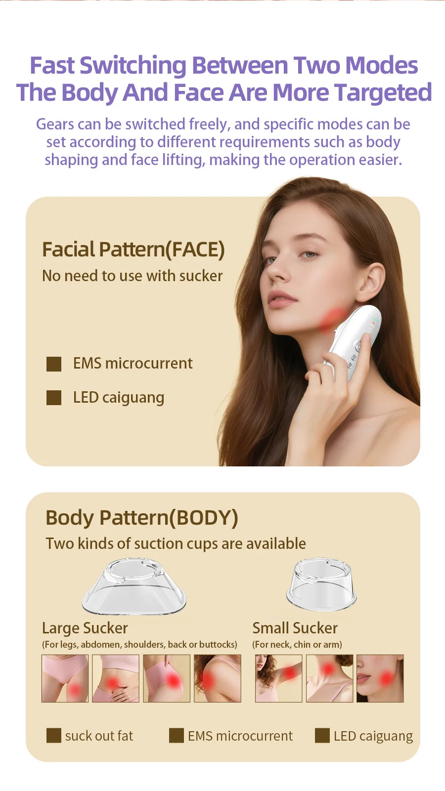 Body Sculpting Massager with LED Light for Face and Body