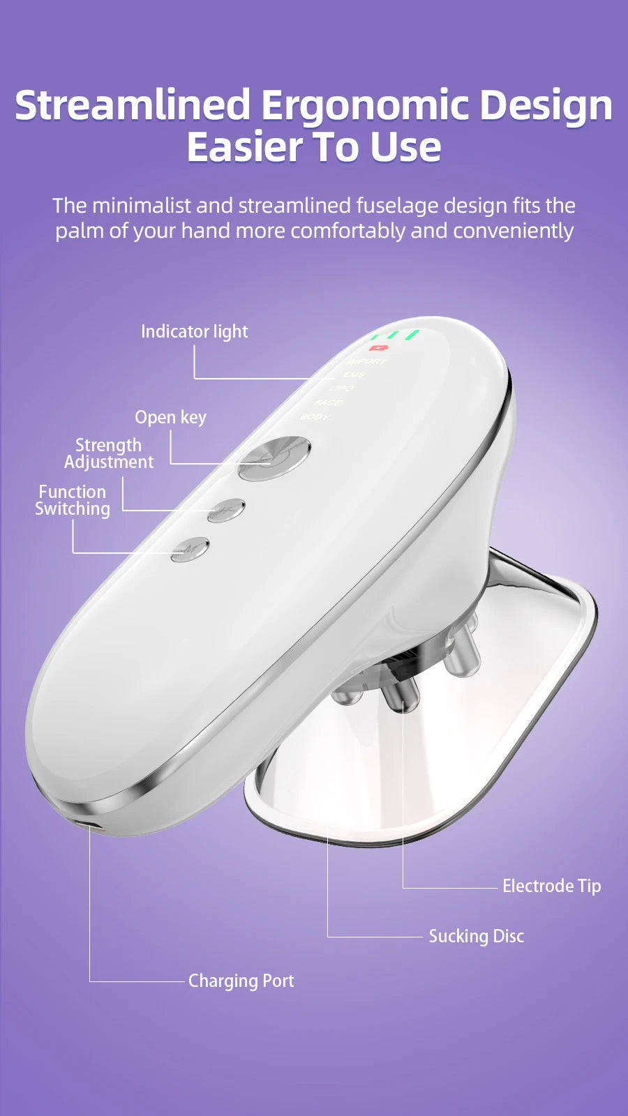 Body Sculpting Massager with LED Light for Face and Body