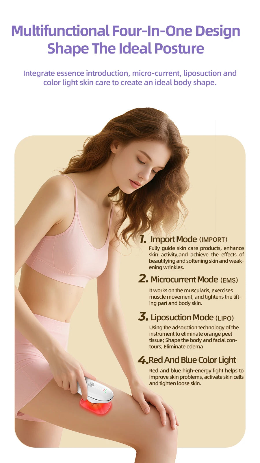 Body Sculpting Massager with LED Light for Face and Body