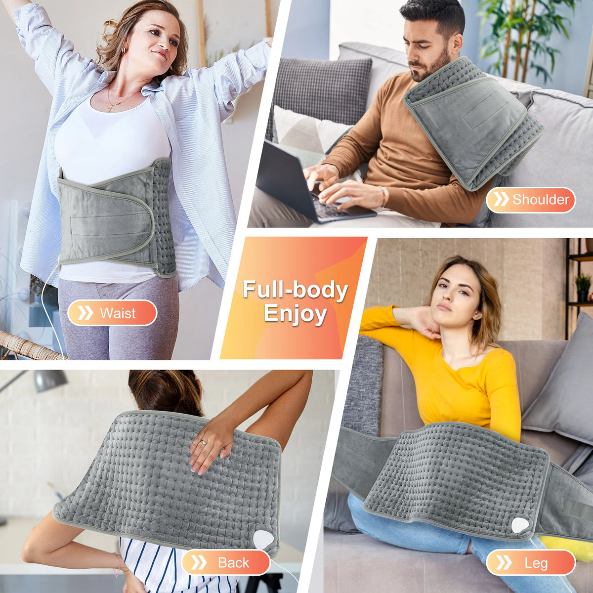 Electric Heating Waist Belt with Adjustable Temperature Control