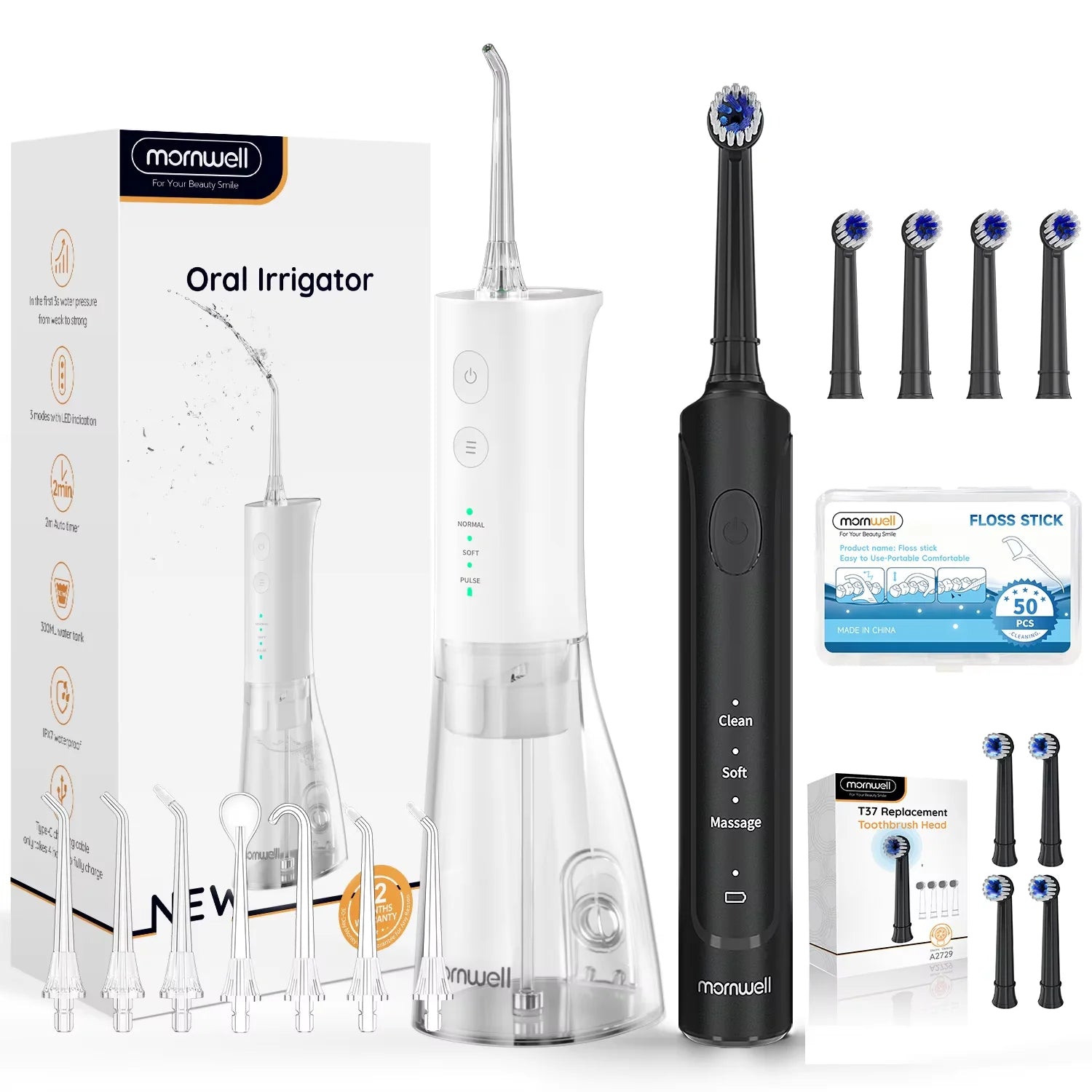 Oral Hygiene Combo Set with Water Flosser and Electric Toothbrush - 1