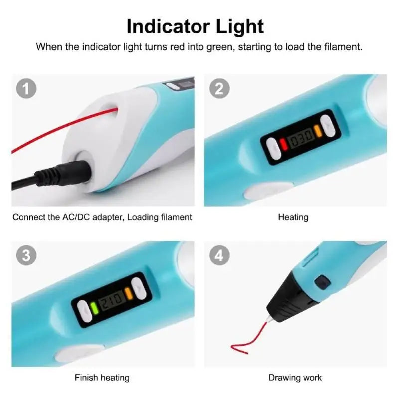 3D Printing Pen with LED Display for Creative DIY Drawing - 5