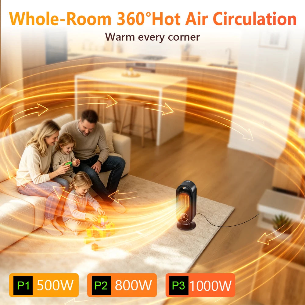 Portable Ceramic Space Heater with Fast Heating