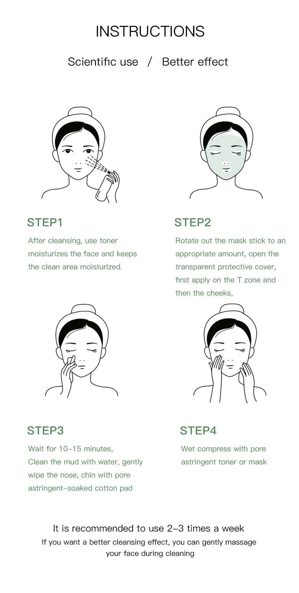 Green Tea Cleansing Face Mask Stick for Deep Oil Control