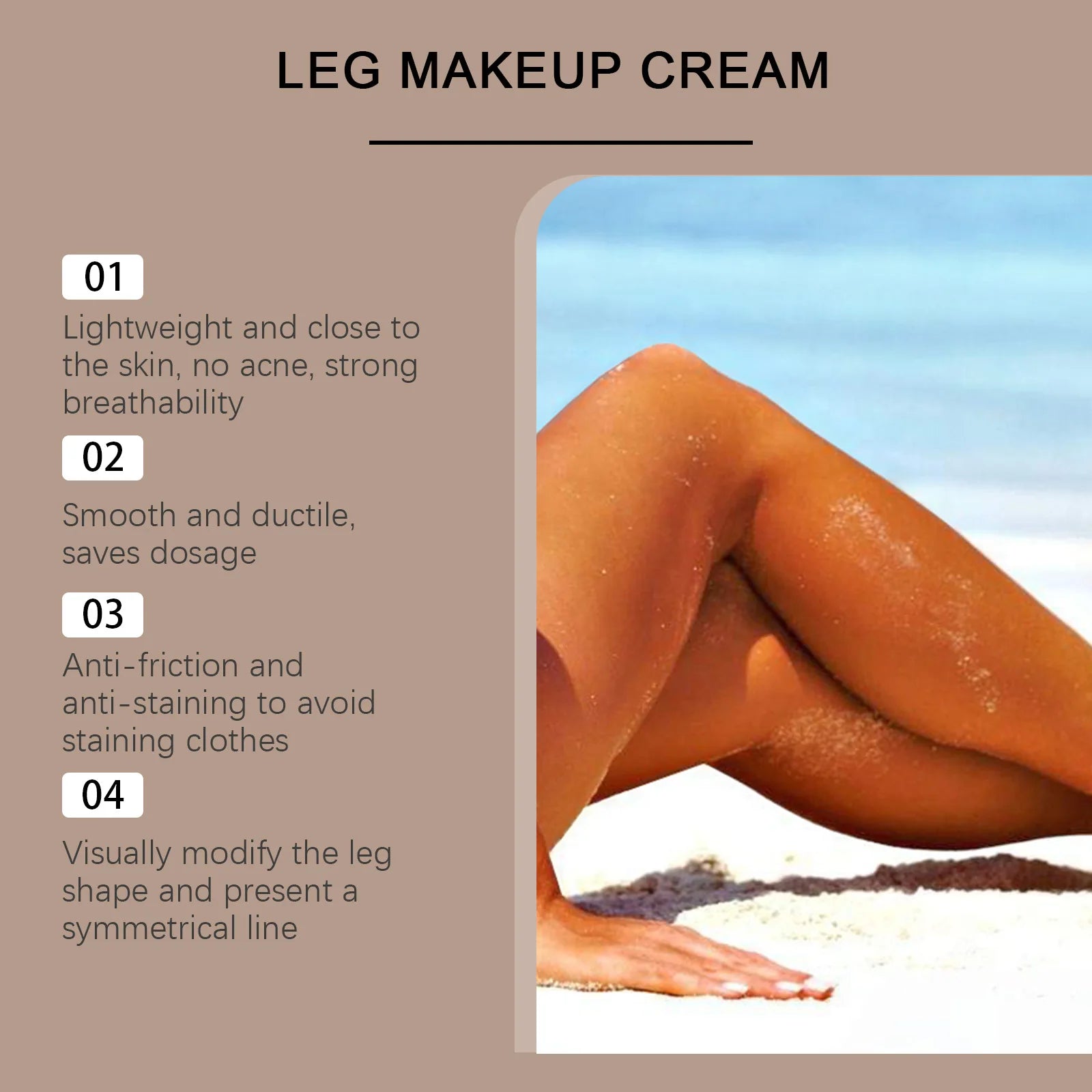 Waterproof Leg Foundation Cream for Flawless Coverage - 6