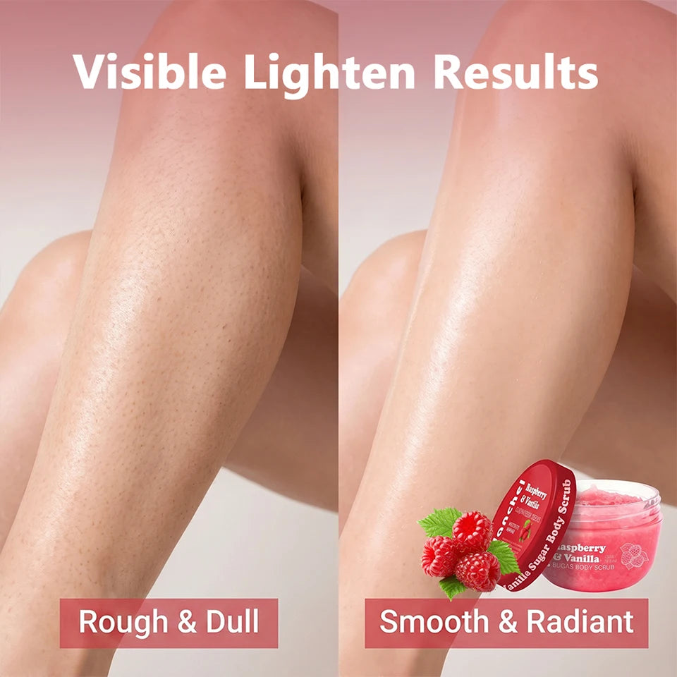 Raspberry Vanilla Sugar Body Scrub for Smooth Radiant Skin