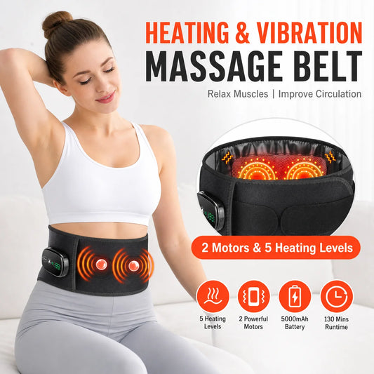 Back Massager Belt with Heat and Vibration for Targeted Relief