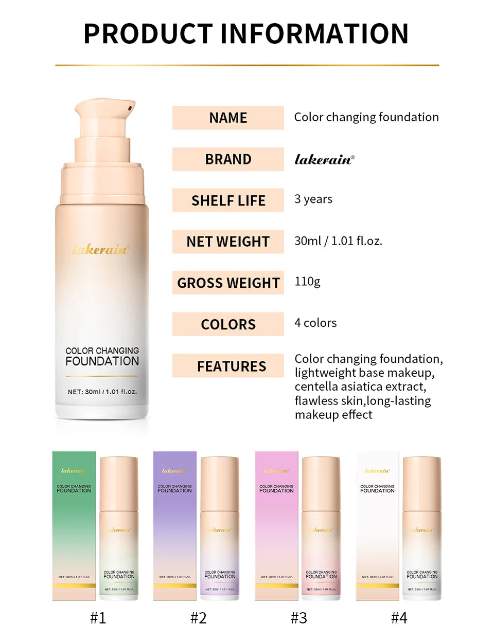 Color Changing Foundation for a Radiant Flawless Skin Finish