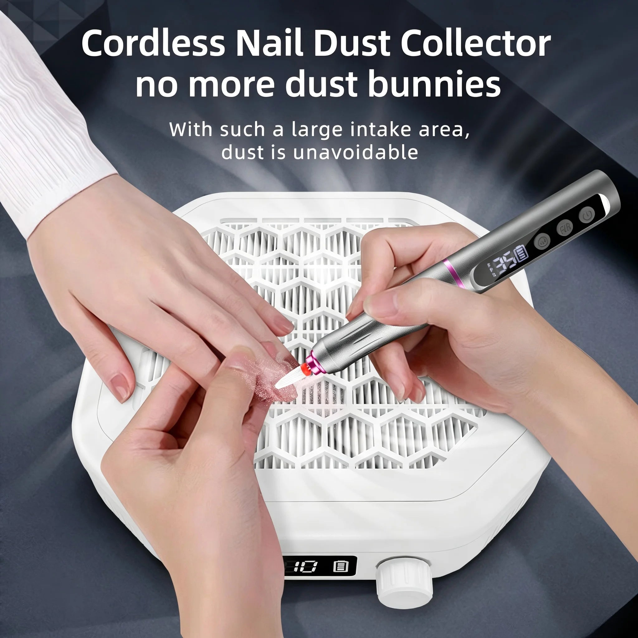Cordless Nail Dust Collector with Rechargeable Battery - 1