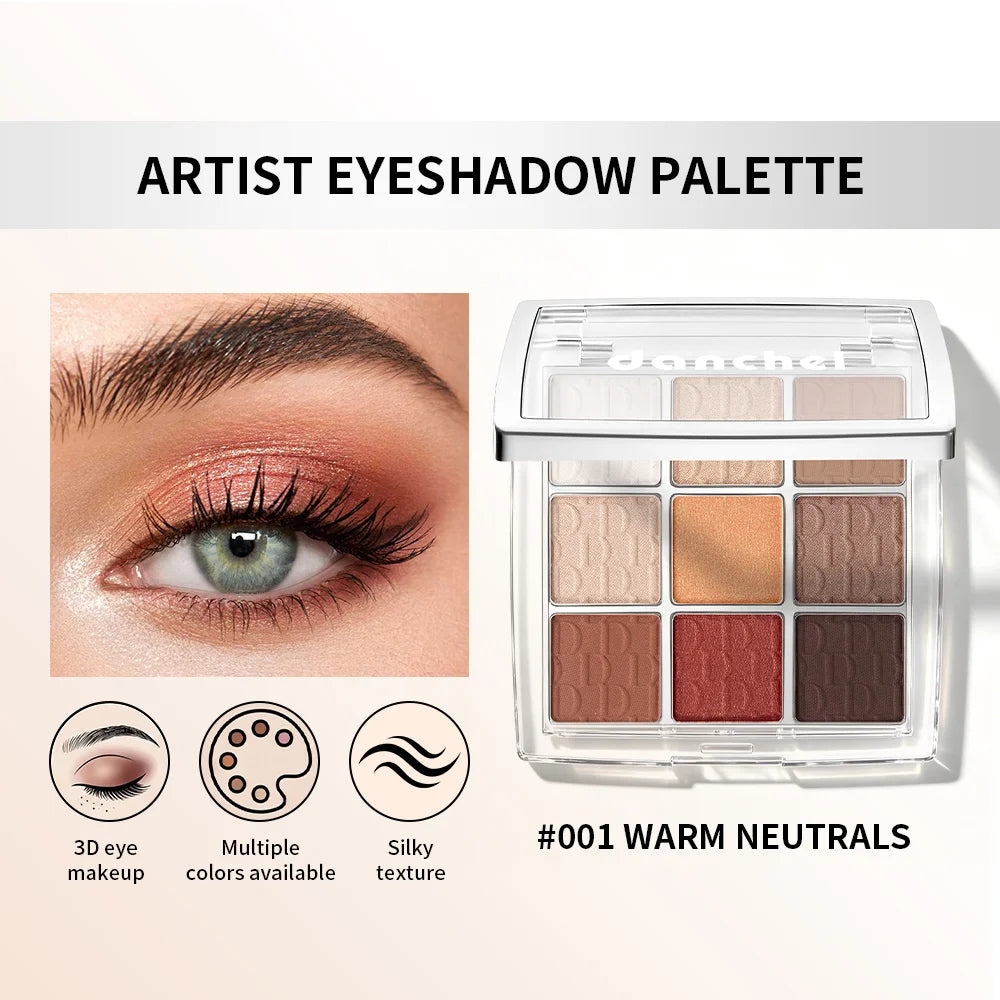 9-Shade Eyeshadow Palette Highly Pigmented Blendable Makeup