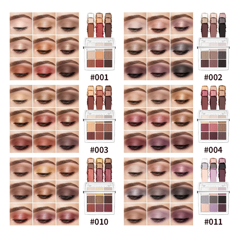 9-Shade Eyeshadow Palette Highly Pigmented Blendable Makeup - 8