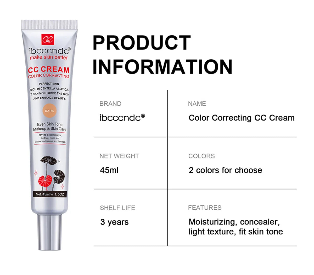 Color Correcting CC Cream Moisturizing Foundation - 16