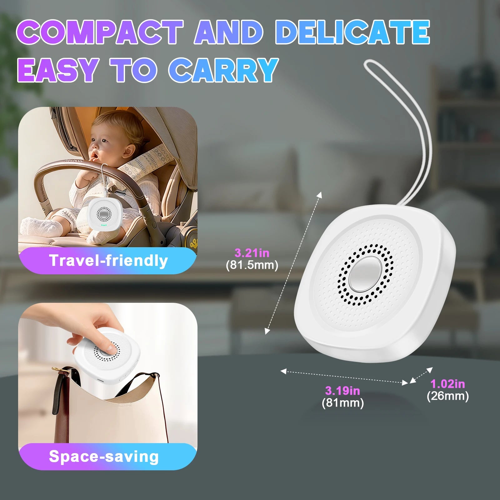 Portable White Noise Sound Machine with 8 Soothing Sounds - 15