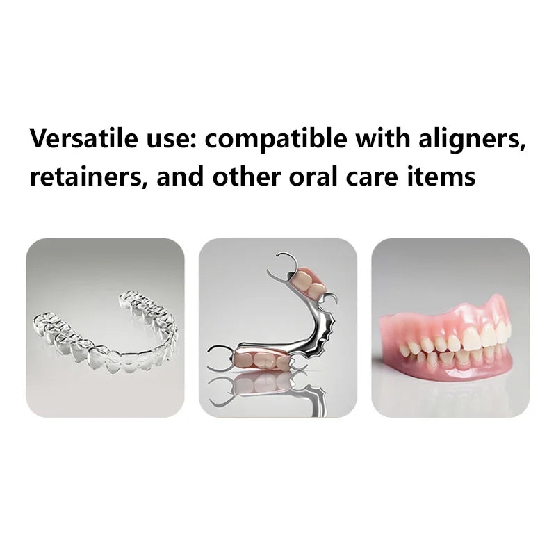 Denture Cleaning Container with Rotary Drainage Tray