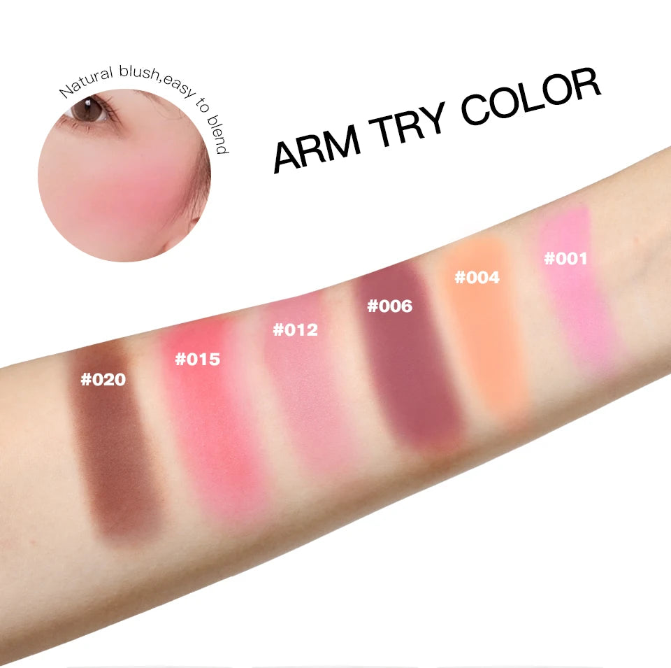 Embossed Matte Blush Palette with Natural Finish - 12