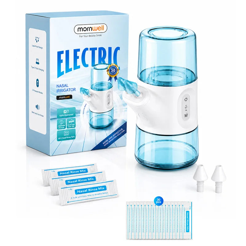 Electric Nasal Irrigator with Dual Water Tanks for Sinus Relief - 1