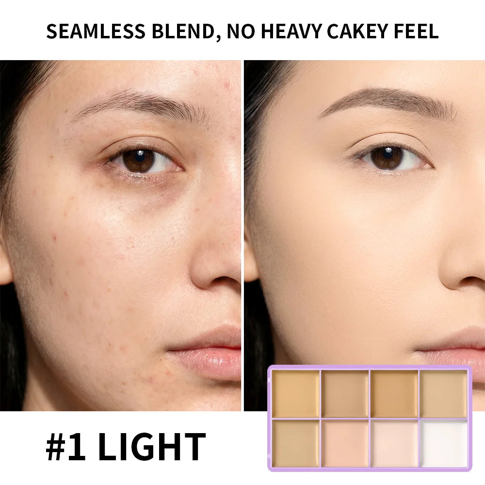 8 Shade Cream Concealer Palette for Full Coverage - 13