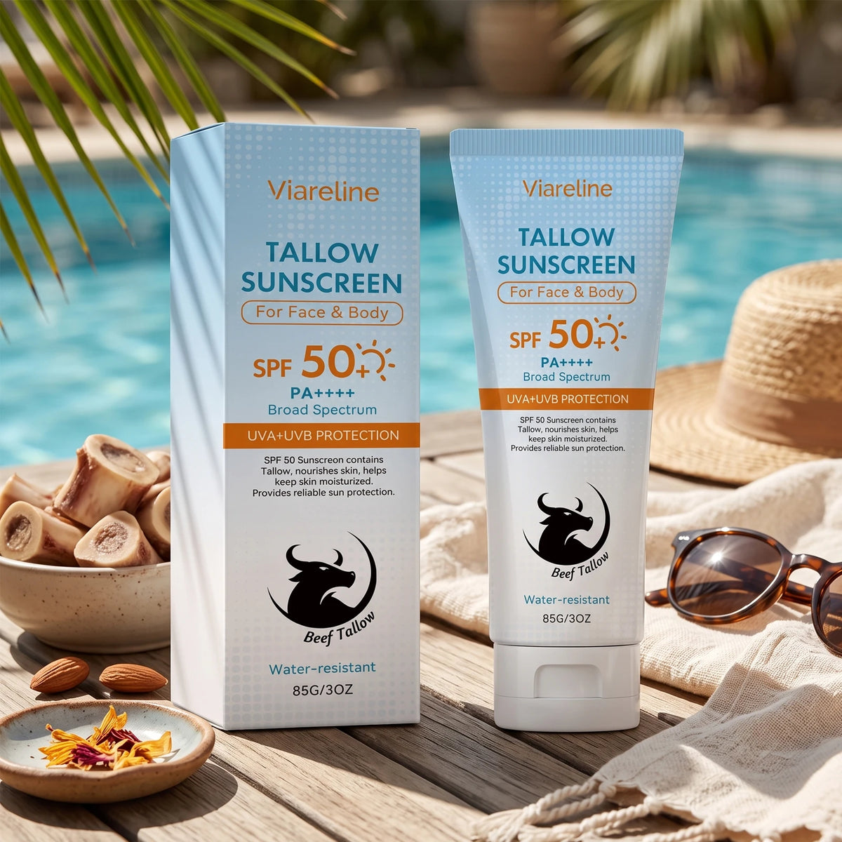Tallow Sunscreen SPF 50 for Deep Skin Hydration