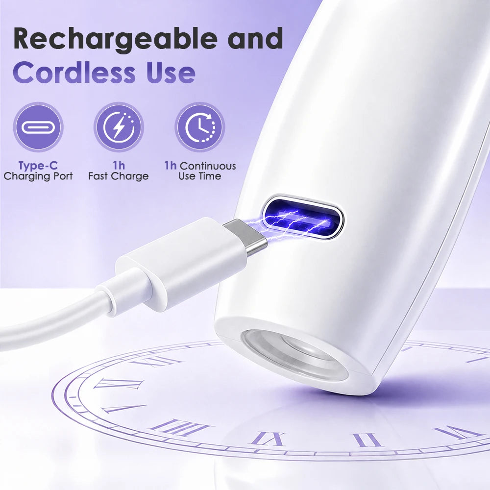Electric Nail Drill with Built-in UV Lamp for Professional Manicures - 10