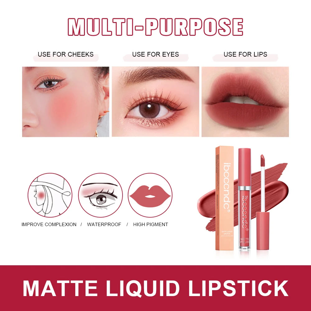 Matte Velvet Liquid Lipstick Long lasting waterproof wear