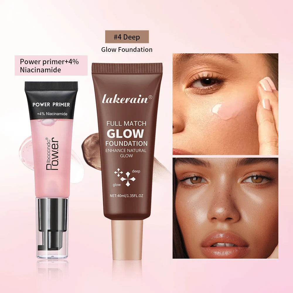 Makeup Primer and Foundation Set for a Radiant Glow