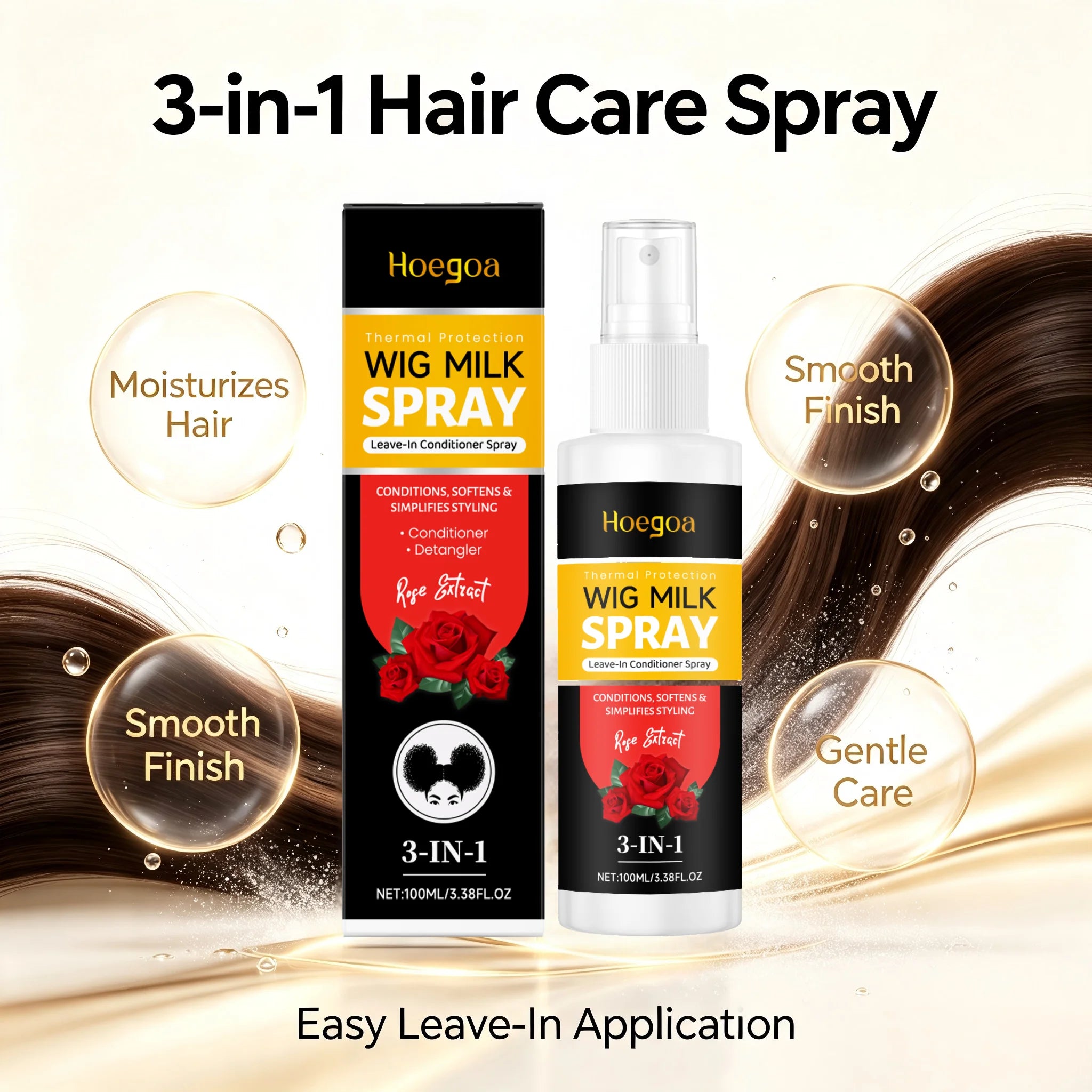 Rose Wig Conditioning Spray for Detangling and Softening - 2