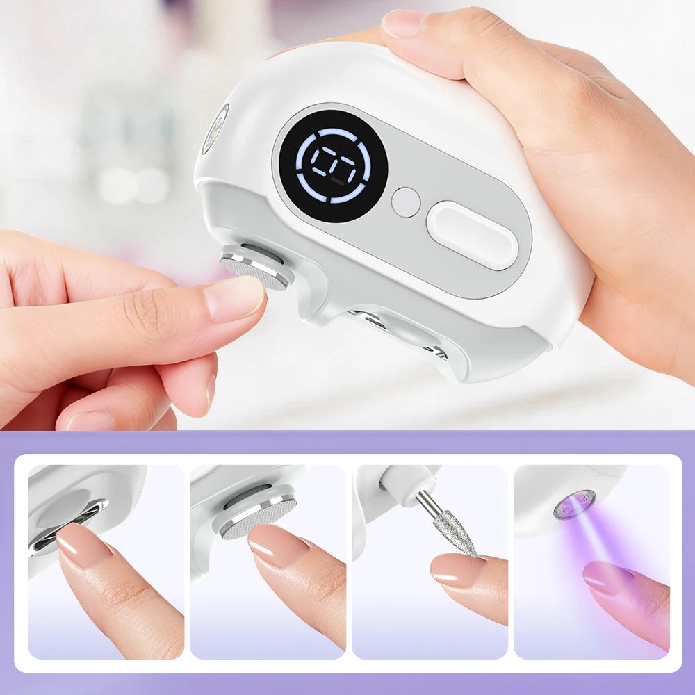 Electric Nail Clipper with Built in UV Lamp and Polisher