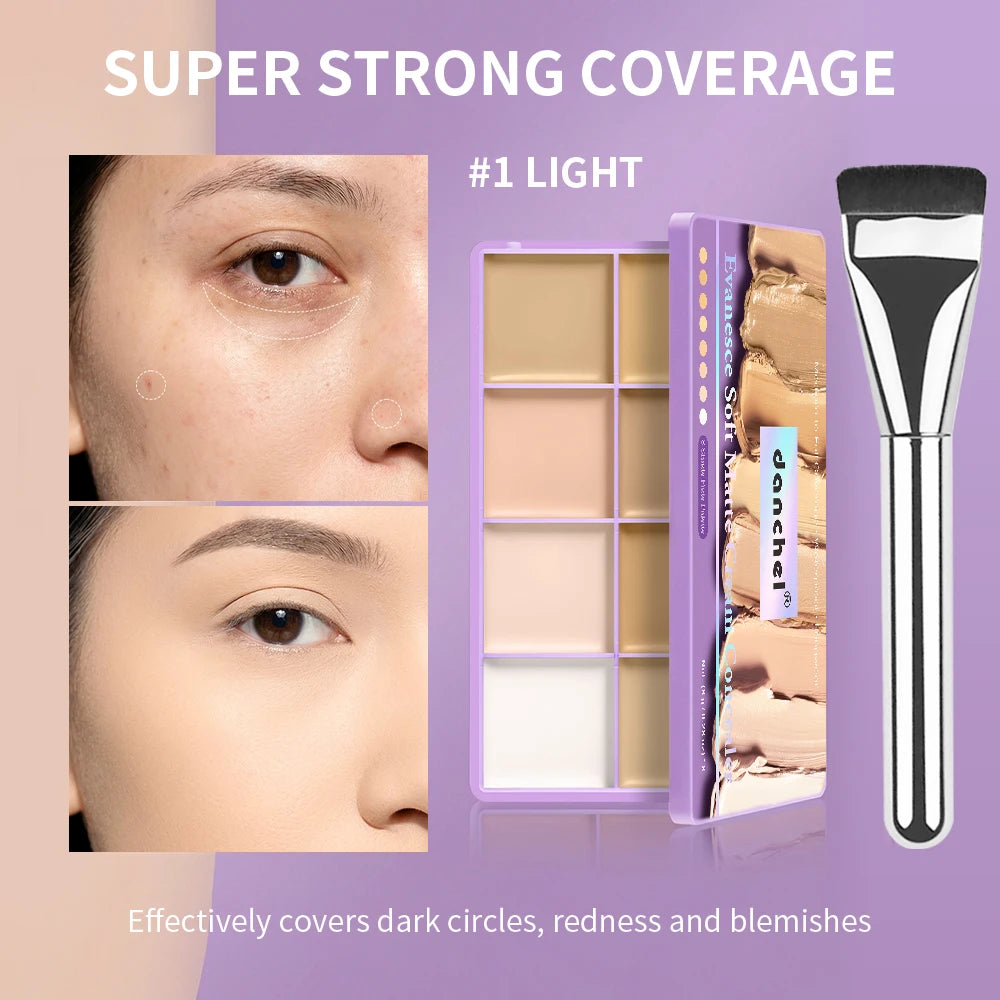 8 Shade Cream Concealer Palette for Full Coverage