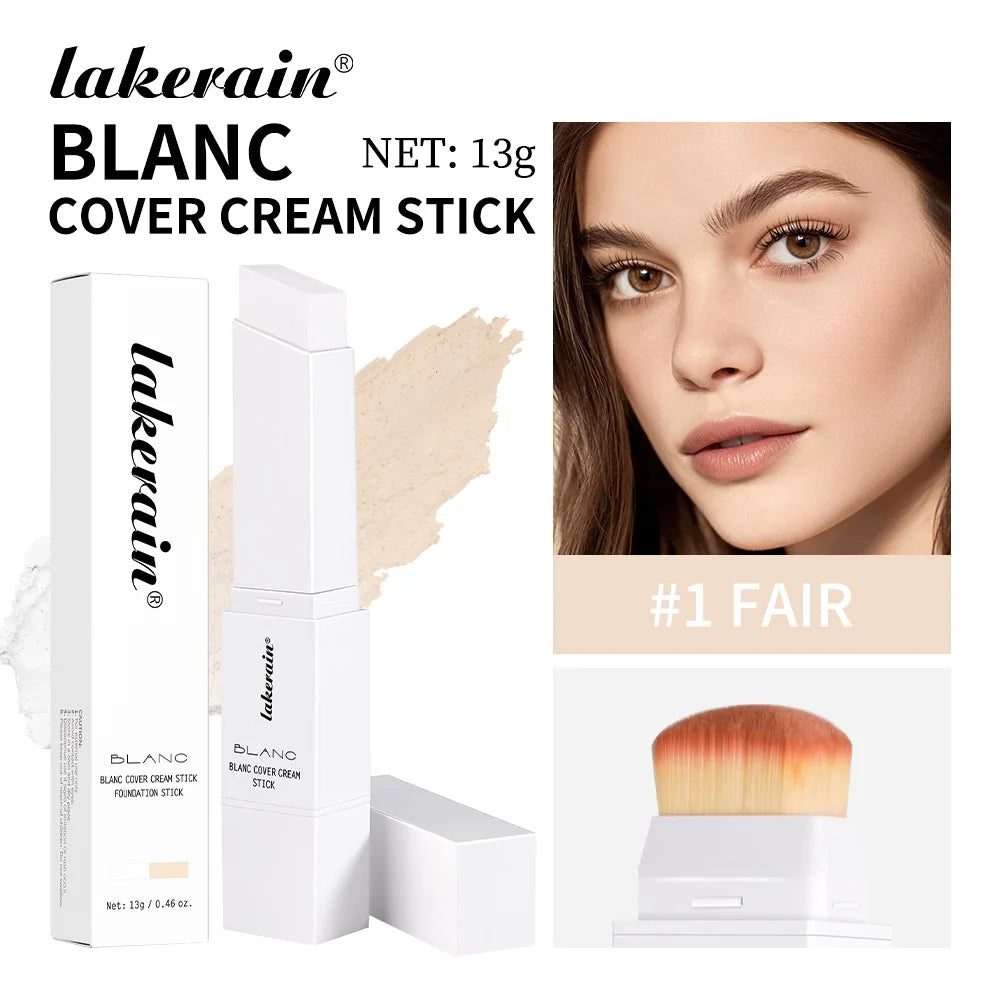 Blanc Cover Cream Stick with Built-in Brush for Flawless Coverage