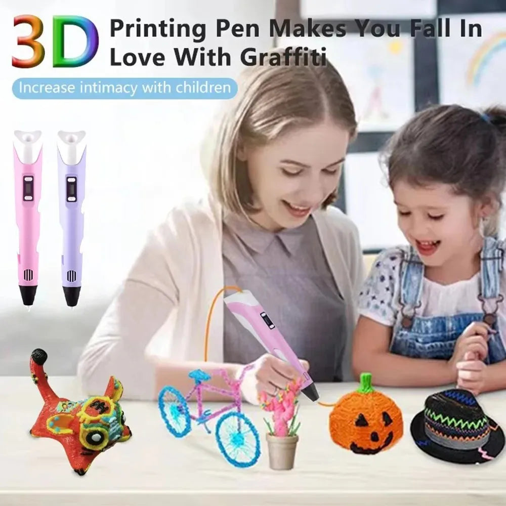 3D Printing Pen with LED Display for Creative DIY Drawing - 2