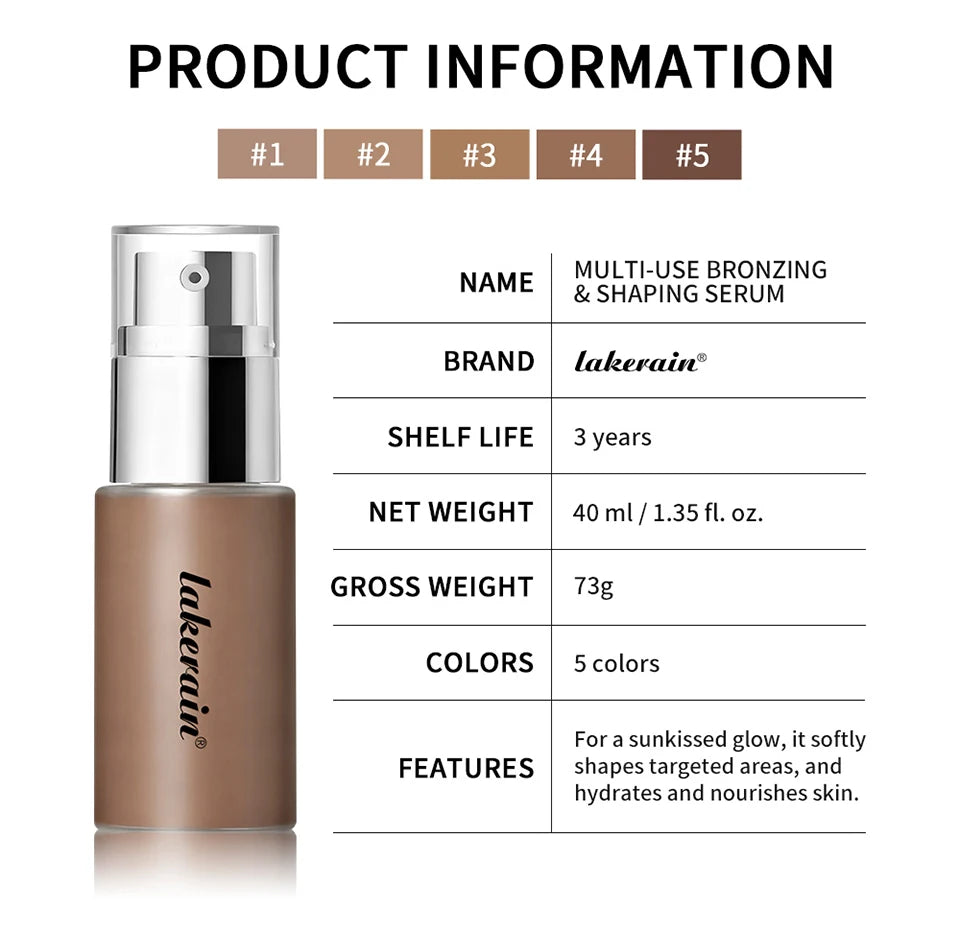 Multi Use Bronzing and Shaping Serum for Natural Sun Kissed Glow