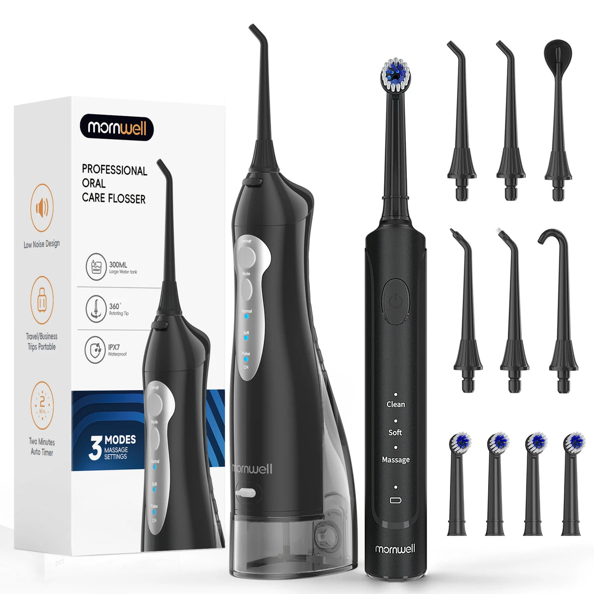 Electric Toothbrush and Water Flosser Combo for Oral Hygiene