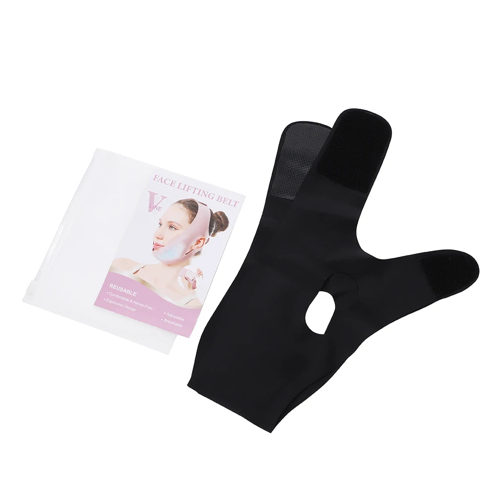 Adjustable Face Lifting Bandage with Hot and Cold Gel Pack