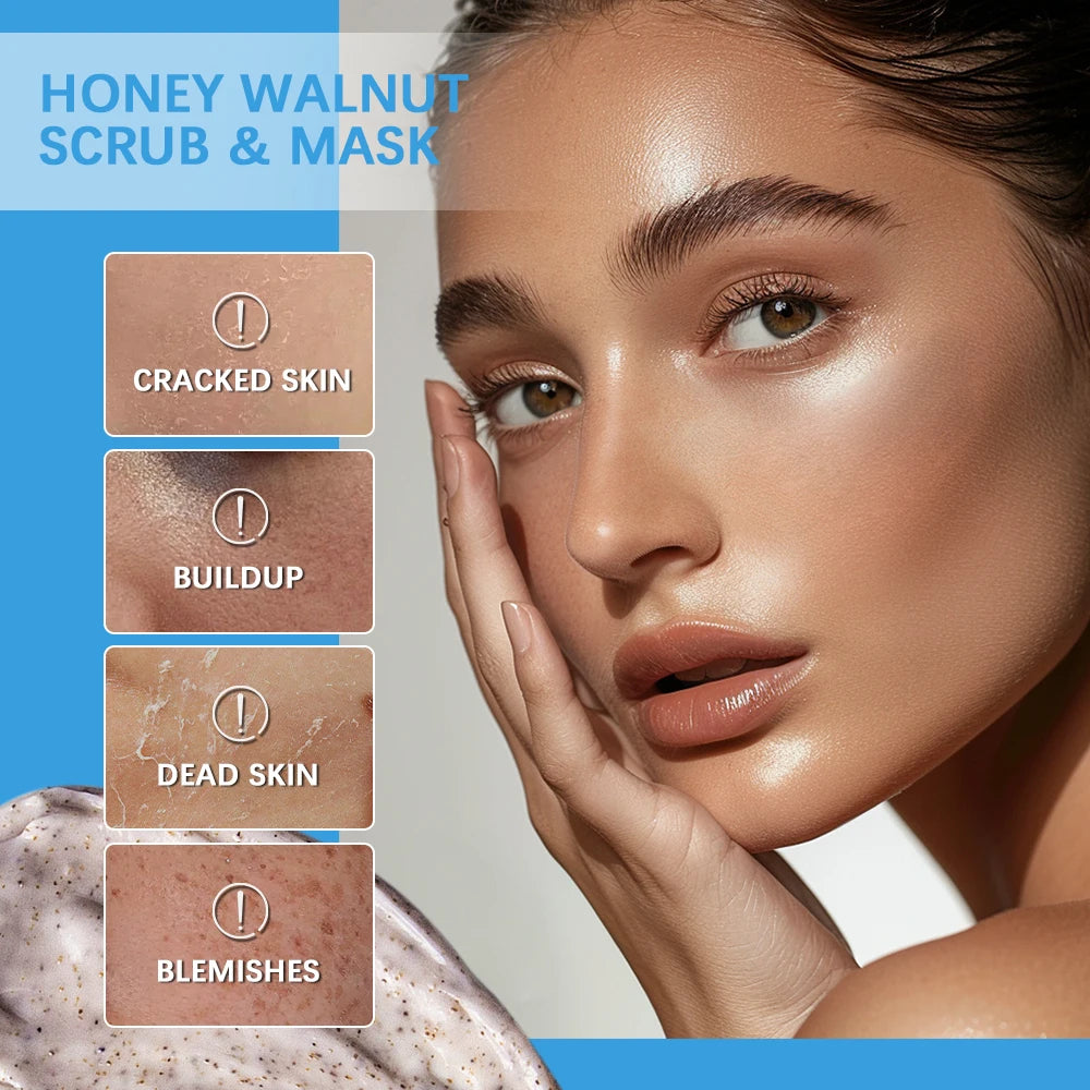 Honey Walnut Facial Scrub and Mask for Radiant Skin - 4