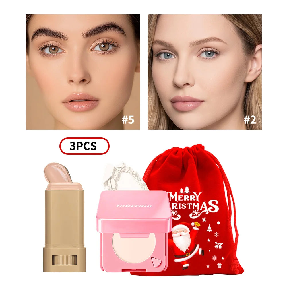 Foundation and Powder Makeup Set with Gift Pouch - 38