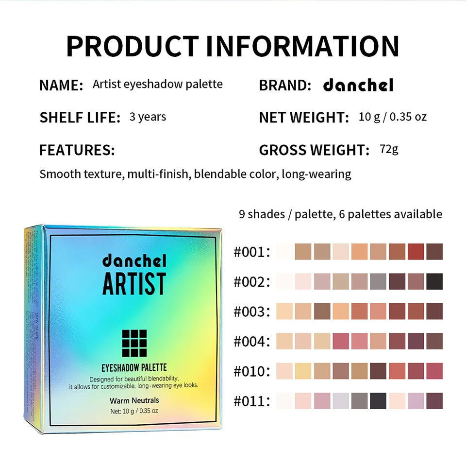 Artist Eyeshadow Palette Highly Pigmented Blendable Colors