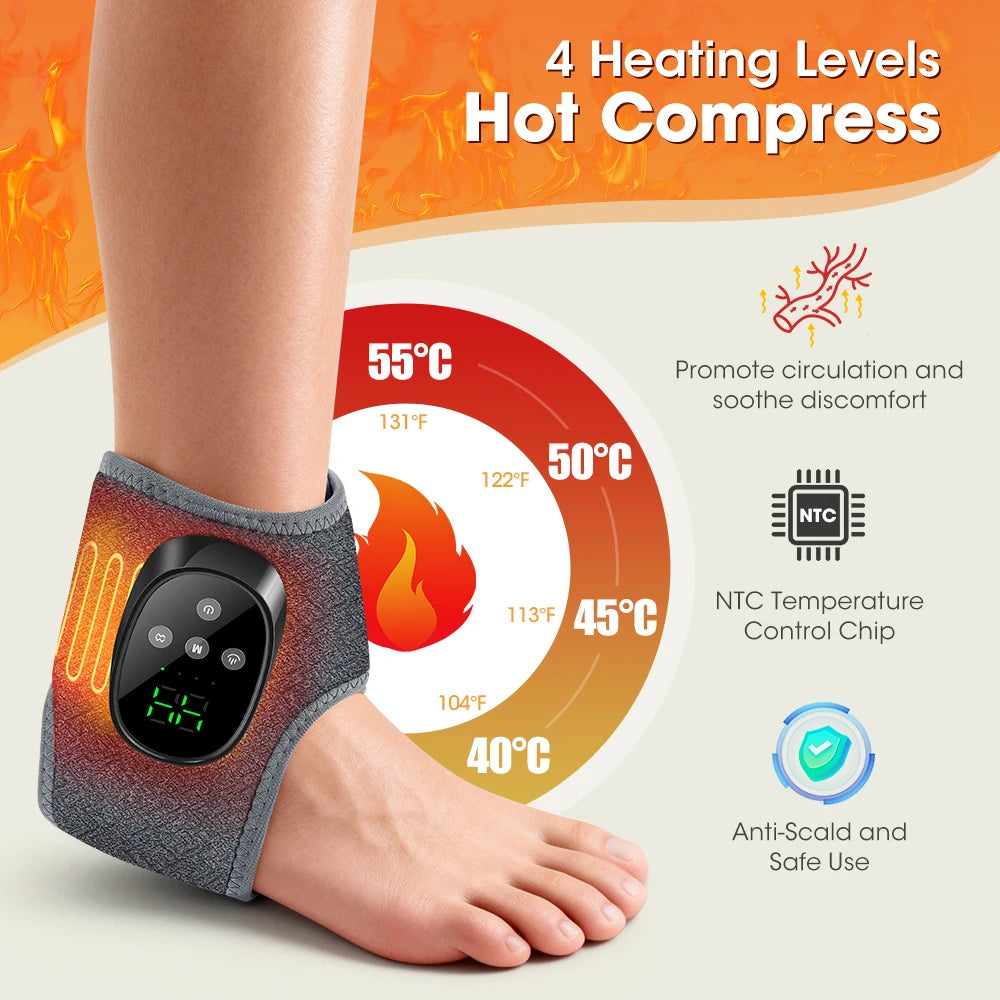 Wireless Ankle Massager with Heat and Vibration for Deep Relaxation - 2
