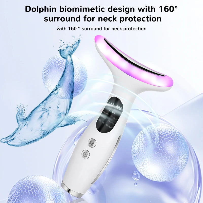 LED Neck Beauty Device with Microcurrent Vibration
