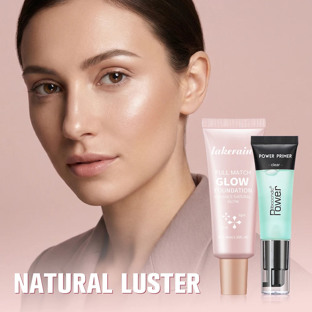 Makeup Primer and Glow Foundation Set for Hydrated Radiant Skin