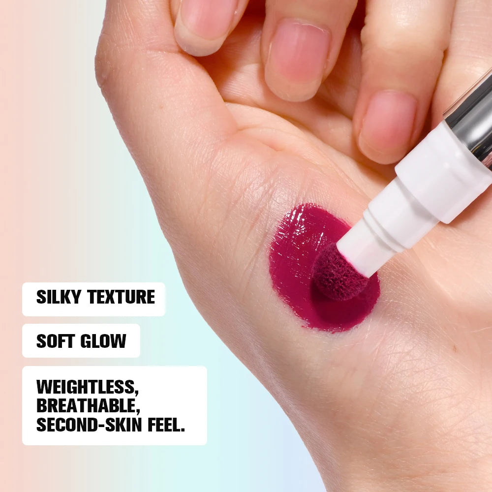 Liquid Blush Stick with Sponge Tip for Long Lasting Natural Glow