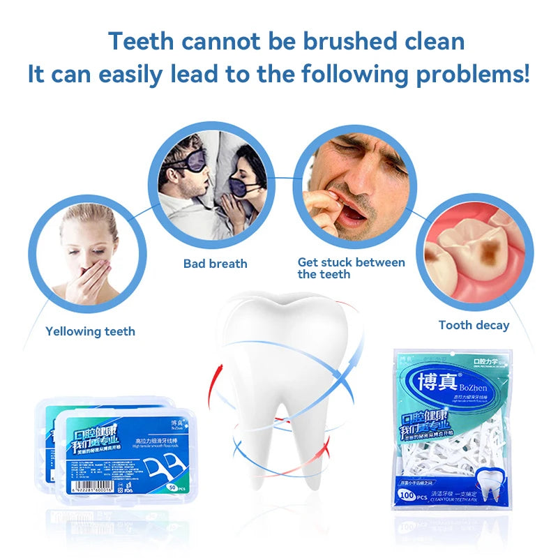 Portable Dental Floss Picks for Effective Daily Oral Cleaning - 10