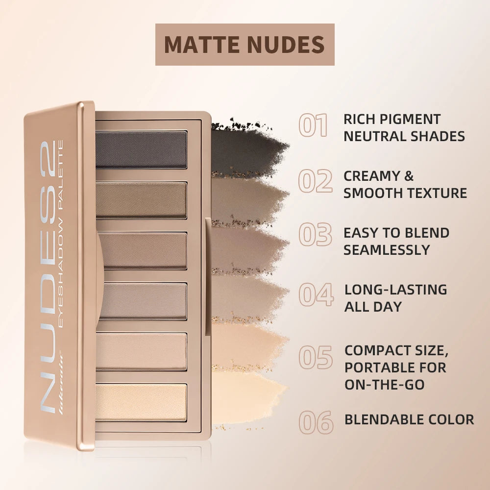 Eyeshadow Palette with Long Lasting Neutral Matte Shades - 2