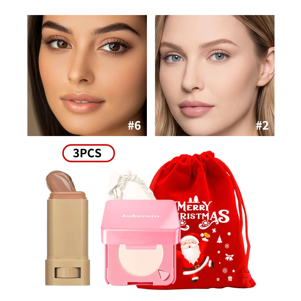 Foundation and Powder Makeup Set for a Flawless Matte Finish