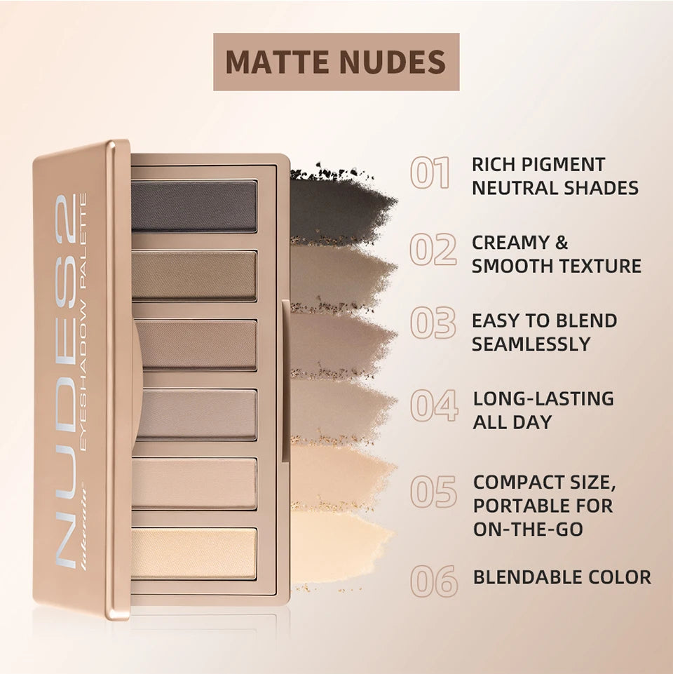 Eyeshadow Palette with Long Lasting Neutral Matte Shades