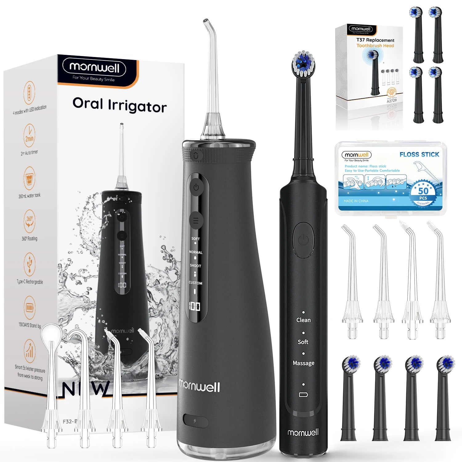 Electric Oral Irrigator and Toothbrush Combo for Deep Teeth Cleaning - 22