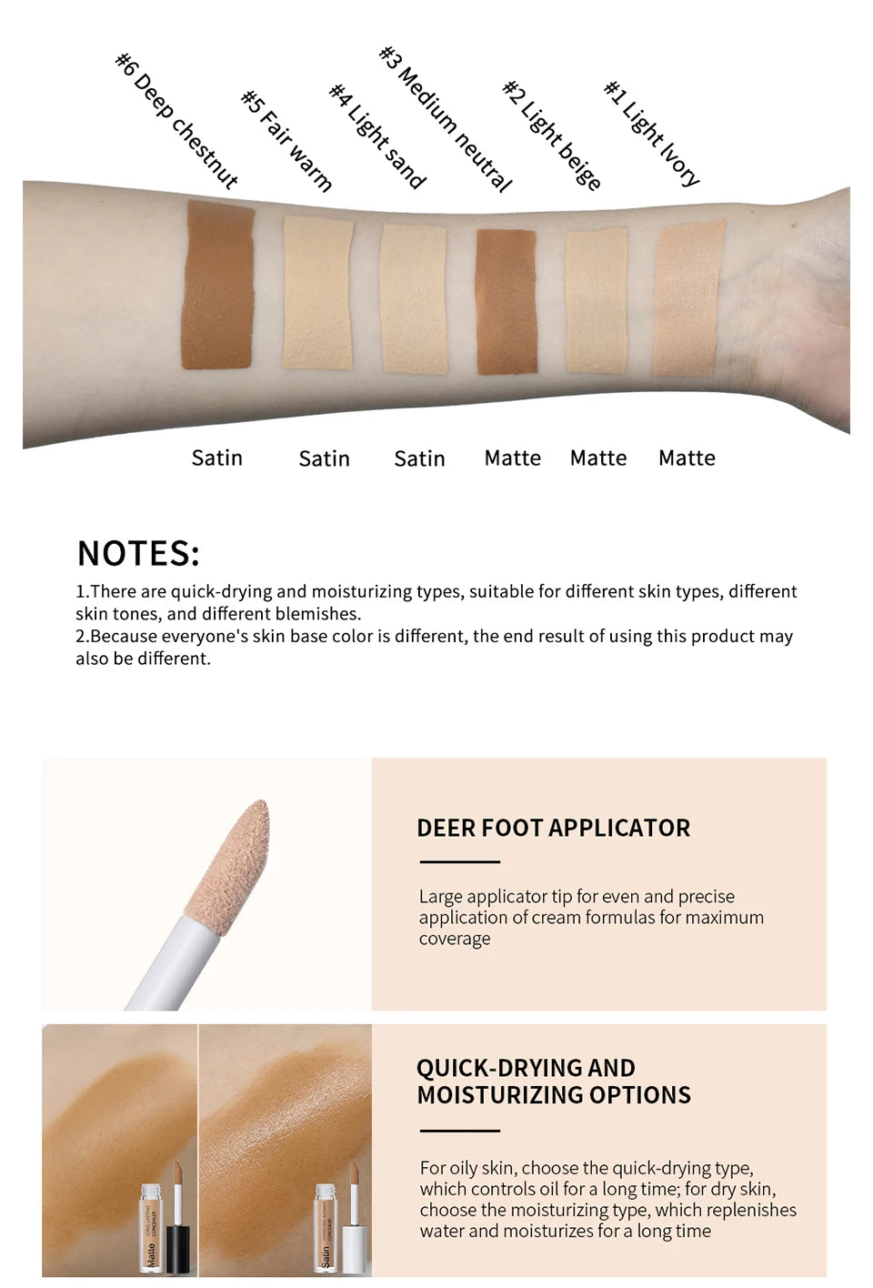 Liquid Face Concealer High Coverage Matte Finish - 12