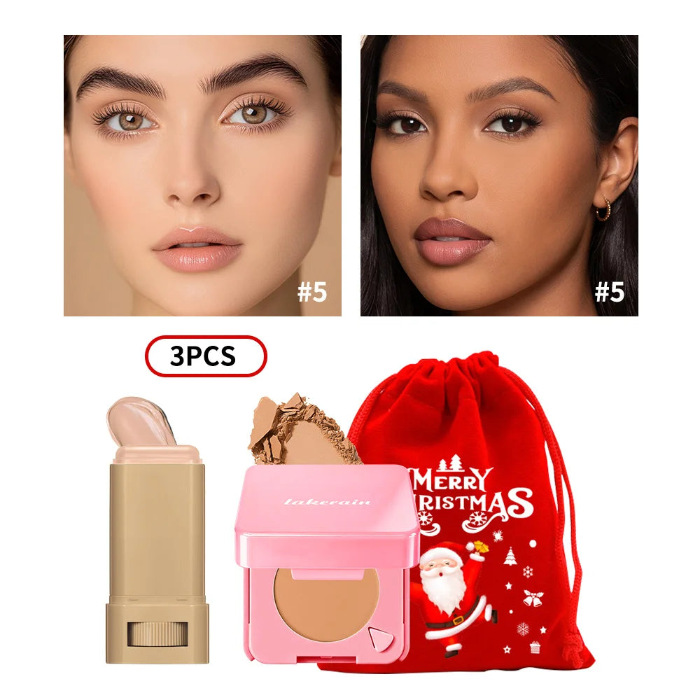 Foundation and Powder Makeup Set for a Flawless Matte Finish
