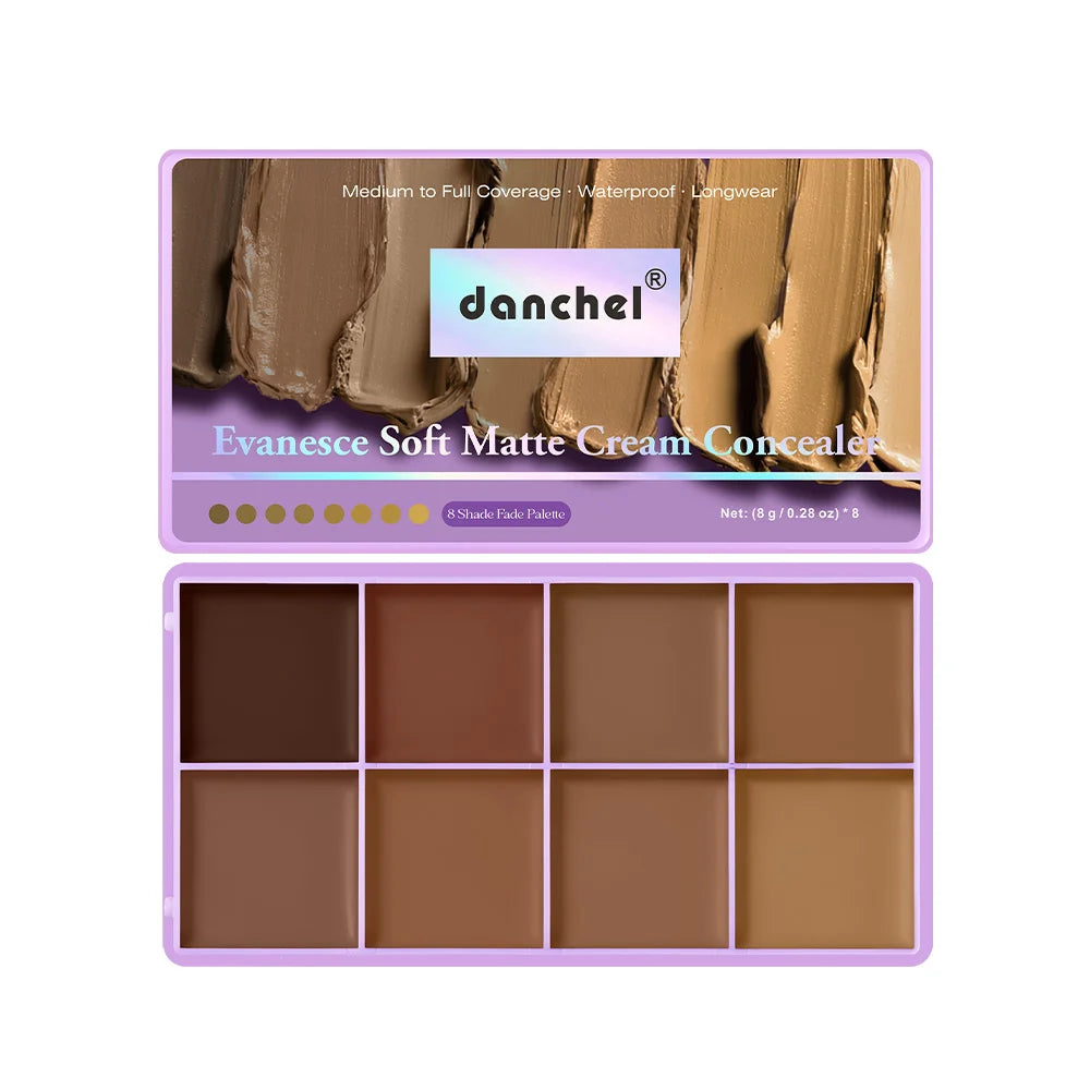 8 Shade Cream Concealer Palette for Full Coverage - 25