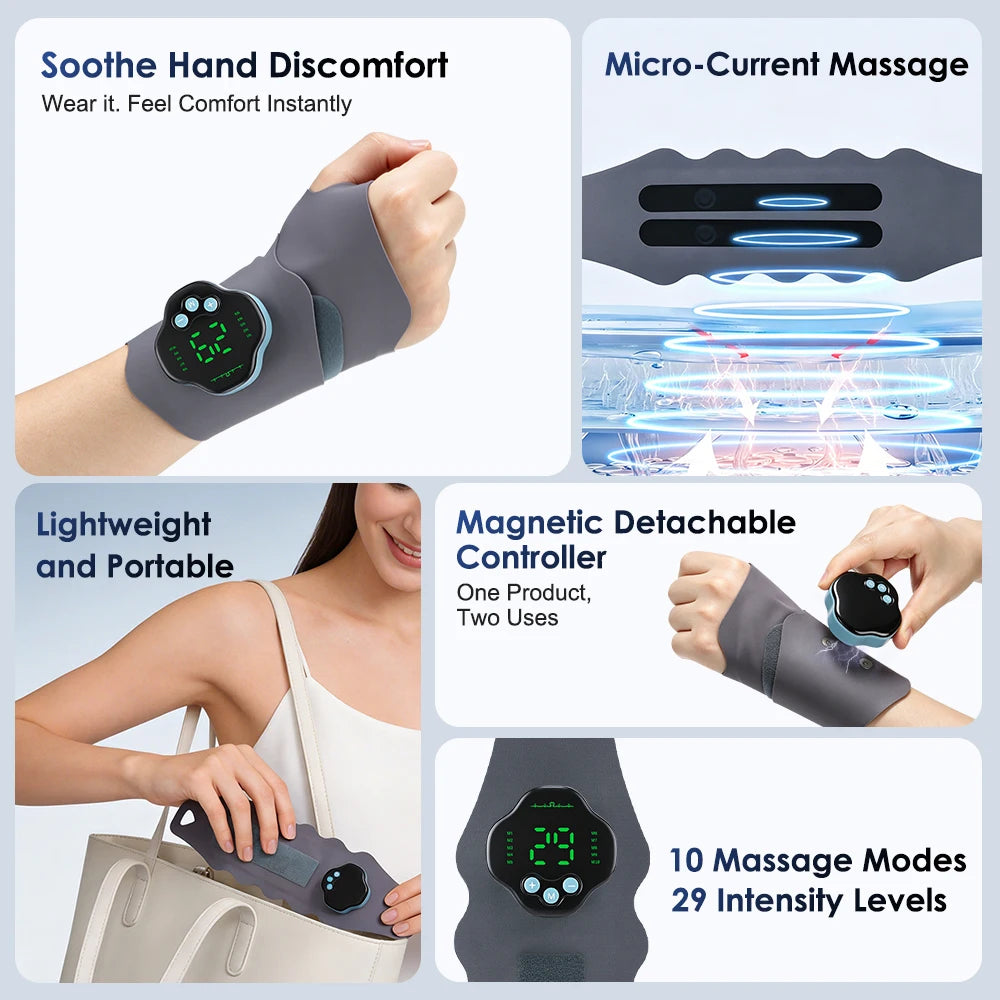 Electric Wrist Massager with Microcurrent Muscle Relief - 12
